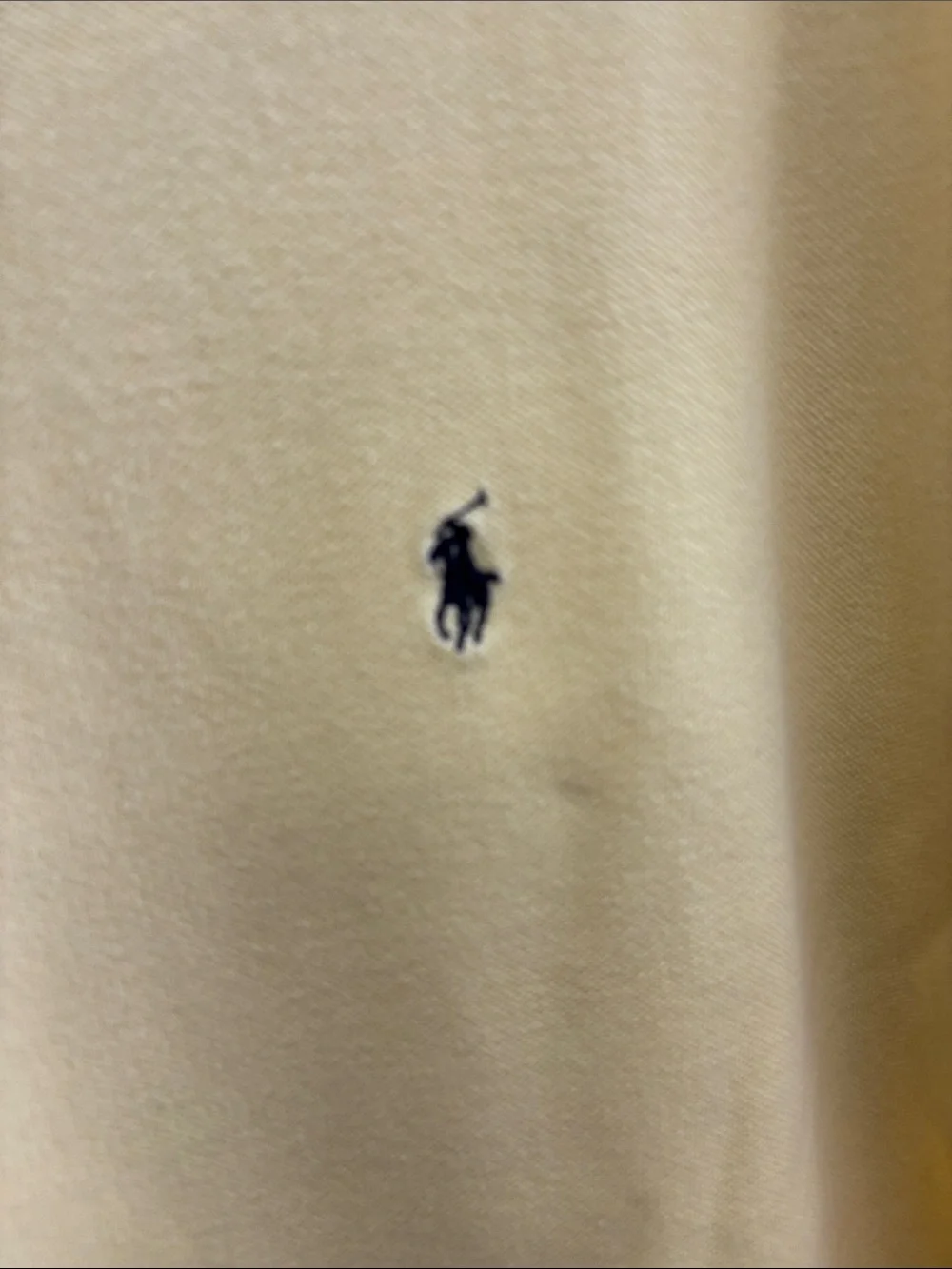 Polo by Ralph Lauren Pale Yellow V-Neck Polo Shirt with Navy Trim
